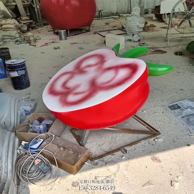 商业街西红柿雕塑 烤漆果蔬雕塑 彩绘水果雕塑
