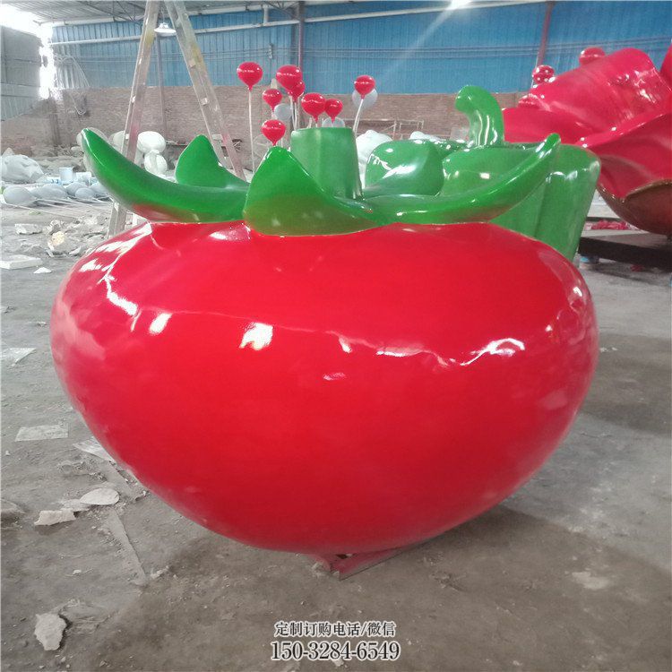 门口西红柿雕塑 售楼处仿真雕塑 彩绘小品