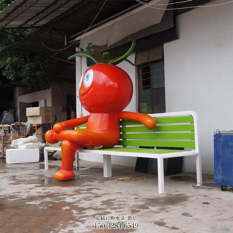 庭院西红柿雕塑 城市古铜色雕塑 果蔬小品