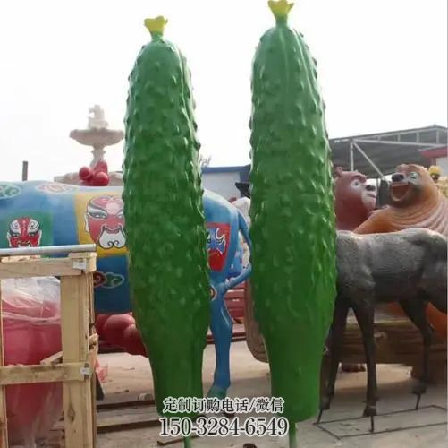 田间苦瓜雕塑 彩绘仿真雕塑 园林摆件