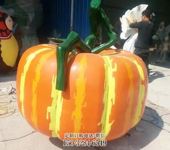 城市南瓜雕塑 风景区彩绘雕塑 抽象摆件
