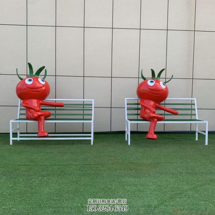 彩绘番茄雕塑 大型城市雕塑 商业街摆件